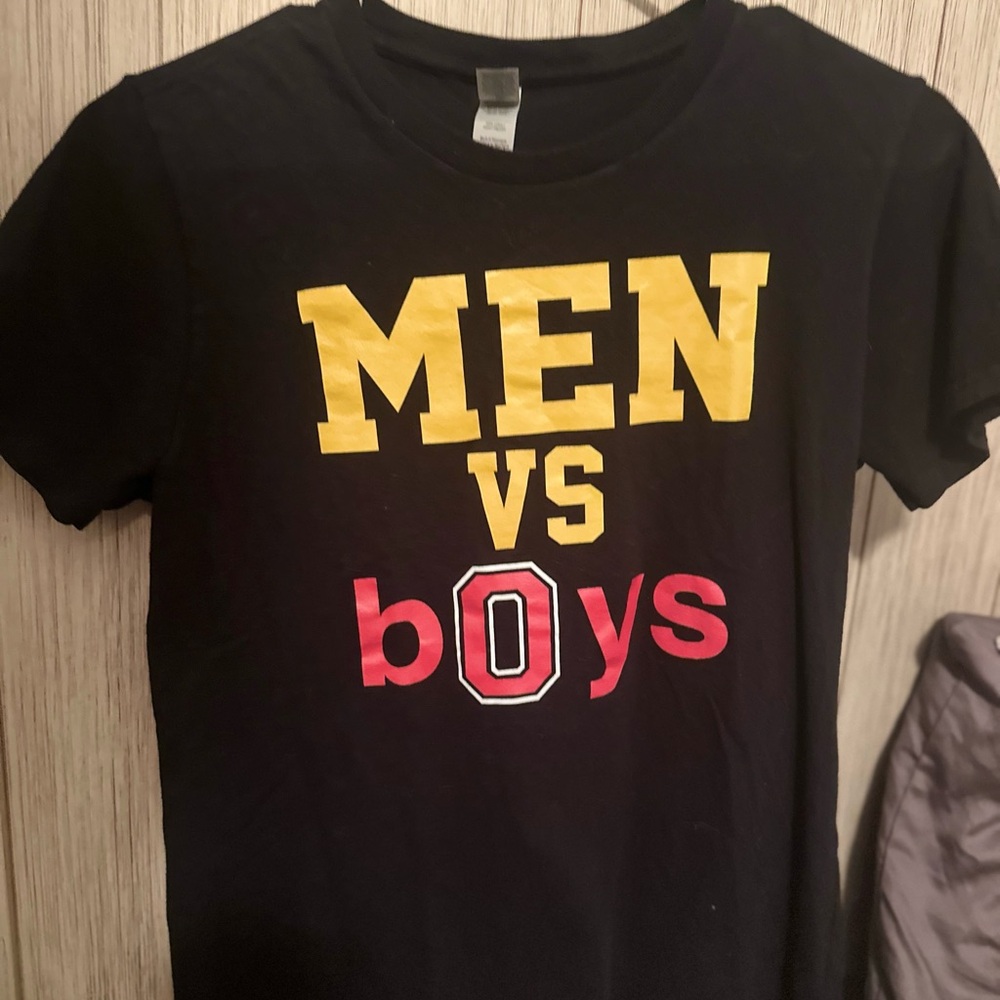 Gildan Black Tee with Yellow and Red Print